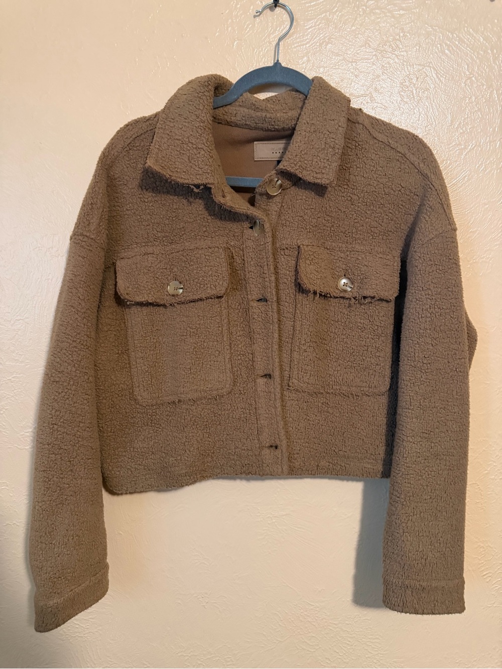 Blank NYC Cropped Teddy Jacket - Brown